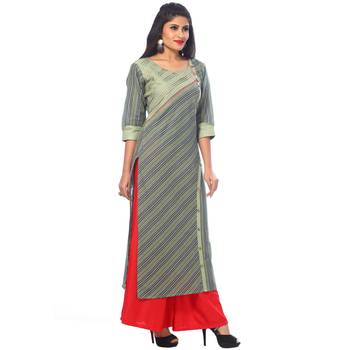 Green printed cotton kurtas-and-kurtis 3