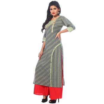 Green printed cotton kurtas-and-kurtis 4