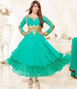 Designer narkali style attire by bipasha basu