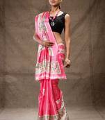 Pink banana leaf saree