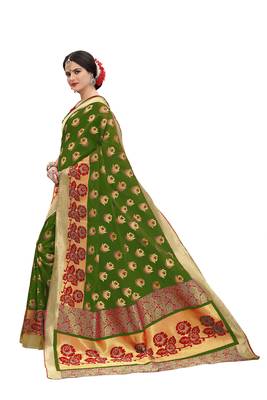 Multicolor woven banarasi art silk saree with blouse 2