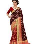 Multicolor banarasi art silk saree with blouse