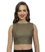 Bronze Polyjute Mirror lace on the neck and back stitched blouse