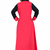 hot pink hand print rayon kurti