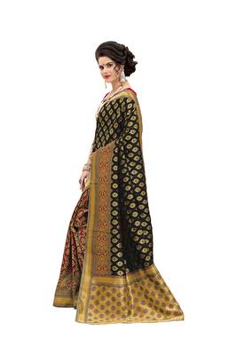 Multicolor woven banarasi art silk saree with blouse 2
