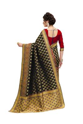 Multicolor woven banarasi art silk saree with blouse 3