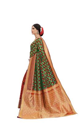 Multicolor woven banarasi art silk saree with blouse 2