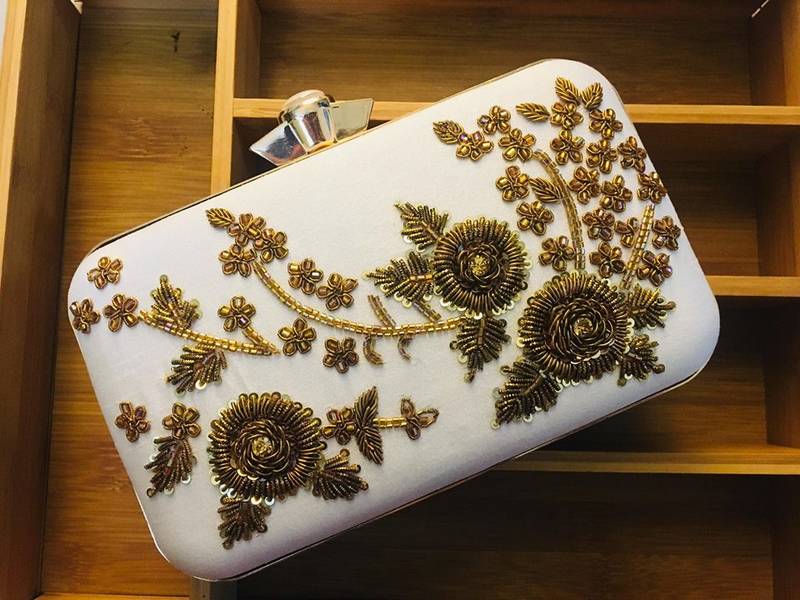 Designer Handwork Zardosi Box clutches - CRAFTBAZAR - 2487683