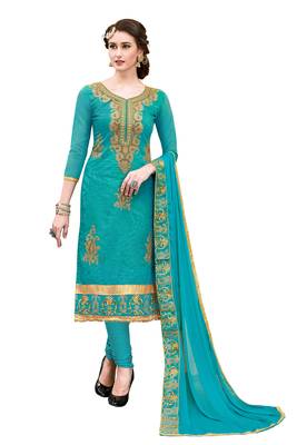 Green Embroidered Cotton Salwar 1
