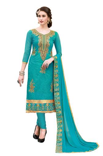 Green Embroidered Cotton Salwar
