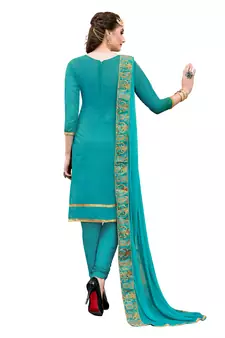 Green Embroidered Cotton Salwar