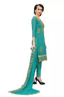 Green Embroidered Cotton Salwar