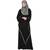Black black draped abaya moss crepe/ lace arab islamic abaya