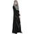 Black black draped abaya moss crepe/ lace arab islamic abaya