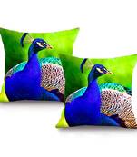 Peacock Digital Printing Cushion Cover (16 x 16 Inch)