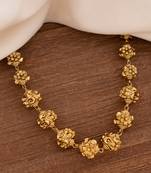 One Gram Gold Plated Brass Floral Balls Antique Necklace 