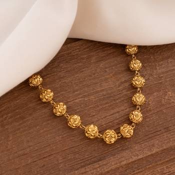 Antique finish golden necklace one gram gold 1