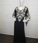 Black aari work chiffon polyester islamic party wear festive kaftan