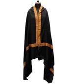 Black with Brown embroidered Border Pashmina Kashmiri Shawl