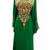 Green Zari Stone Work Georgette Islamic Style Beads Embedded PartyWear Farasha