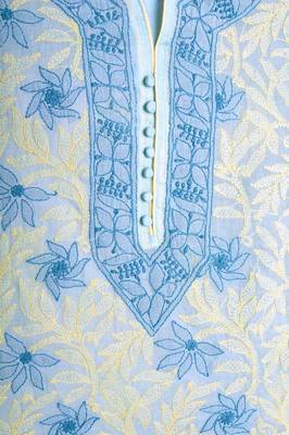 Blue embroidered cotton kurtas-and-kurtis 4