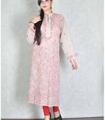 Grey embroidered cotton kurtas-and-kurtis