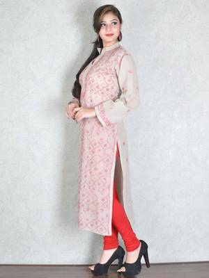 Grey embroidered cotton kurtas-and-kurtis 2