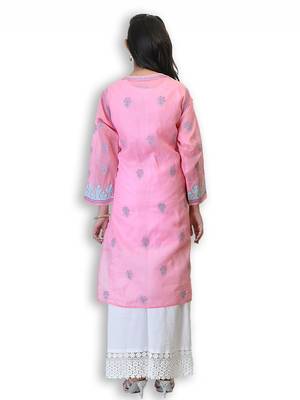 Pink embroidered cotton kurtas-and-kurtis 2