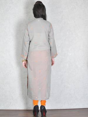 Grey embroidered cotton kurtas-and-kurtis 3