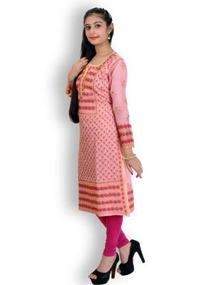 Pink embroidered cotton kurtas-and-kurtis 2