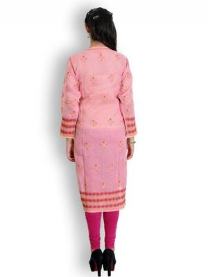 Pink embroidered cotton kurtas-and-kurtis 3