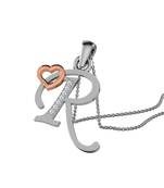 0.04ctsValentine Alphabet R With Heart Design Pendant in 18KT Rose Gold (GH Color, SI Clarity) with 16" Chain