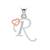 0.04ctsValentine Alphabet R With Heart Design Pendant in 18KT Rose Gold (GH Color, SI Clarity) with 16" Chain
