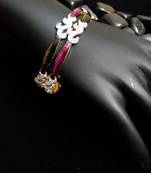 Delicate Enamel Work Diamond Bangles