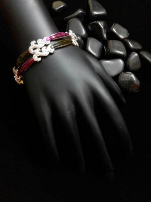 Delicate Enamel Work Diamond Bangles 2