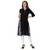 Black printed rayon kurtas-and-kurtis