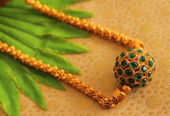 Beautiful matte finish emerald ball designer chain -dj14227 1