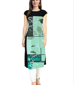 Green american french crepe and full stiched kurtis