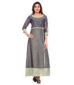 Green printed chanderi stitched kurti