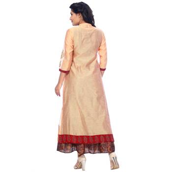 Peach none chanderi salwar with dupatta 2