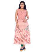 Pink printed cotton stitched kurti