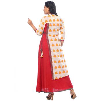 Red printed chanderi kurtas-and-kurtis 2