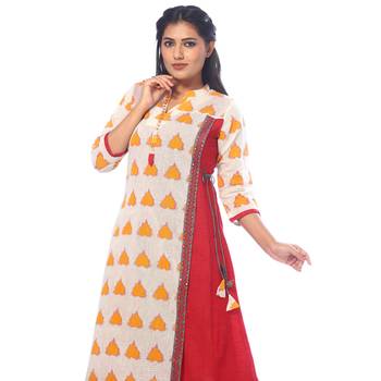 Red printed chanderi kurtas-and-kurtis 4