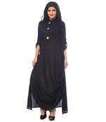 Black plain cotton kurtas-and-kurtis