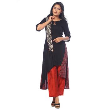 Red printed cotton kurtas-and-kurtis 1