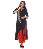 Red printed cotton kurtas-and-kurtis