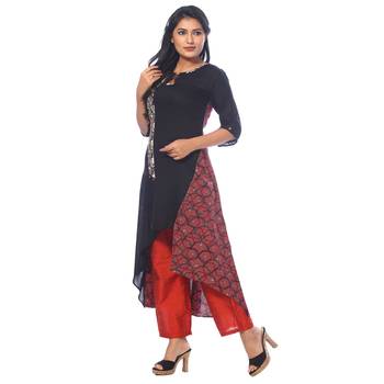 Red printed cotton kurtas-and-kurtis 4