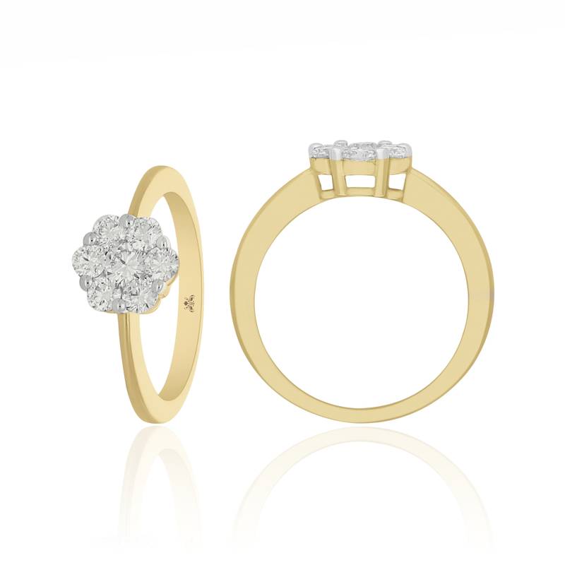 Floral diamond Ring-Engagement Ring-0.50Cts diamond ring-18kt yellow gold ring