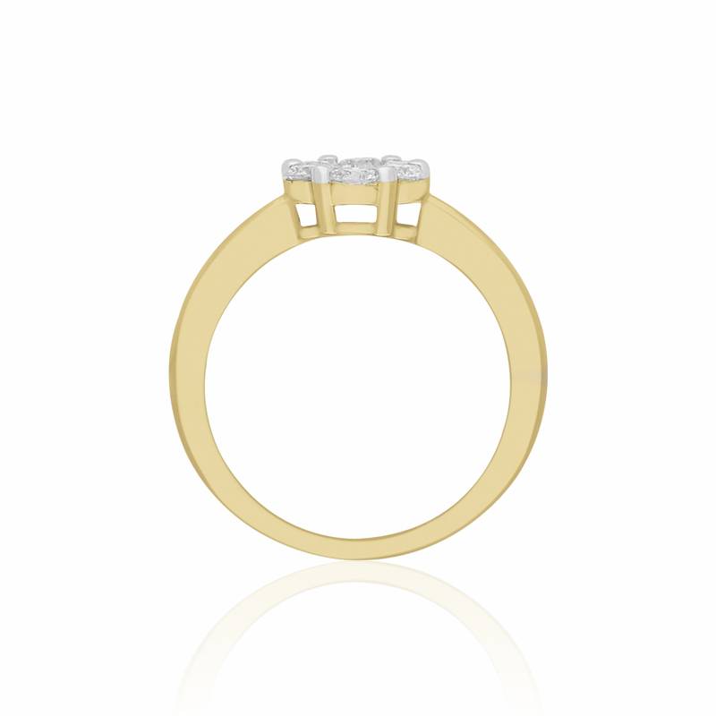 Floral diamond Ring-Engagement Ring-0.50Cts diamond ring-18kt yellow gold ring