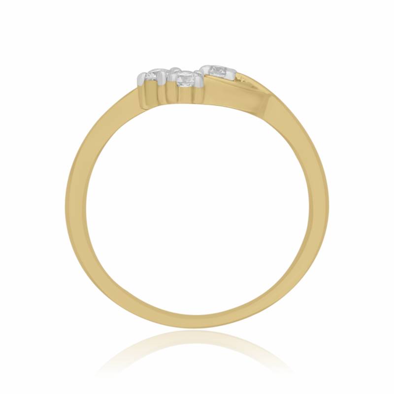 Three diamond Ring -0.14Cts diamond -18kt yellow gold-Engagement Ring-ring to gift